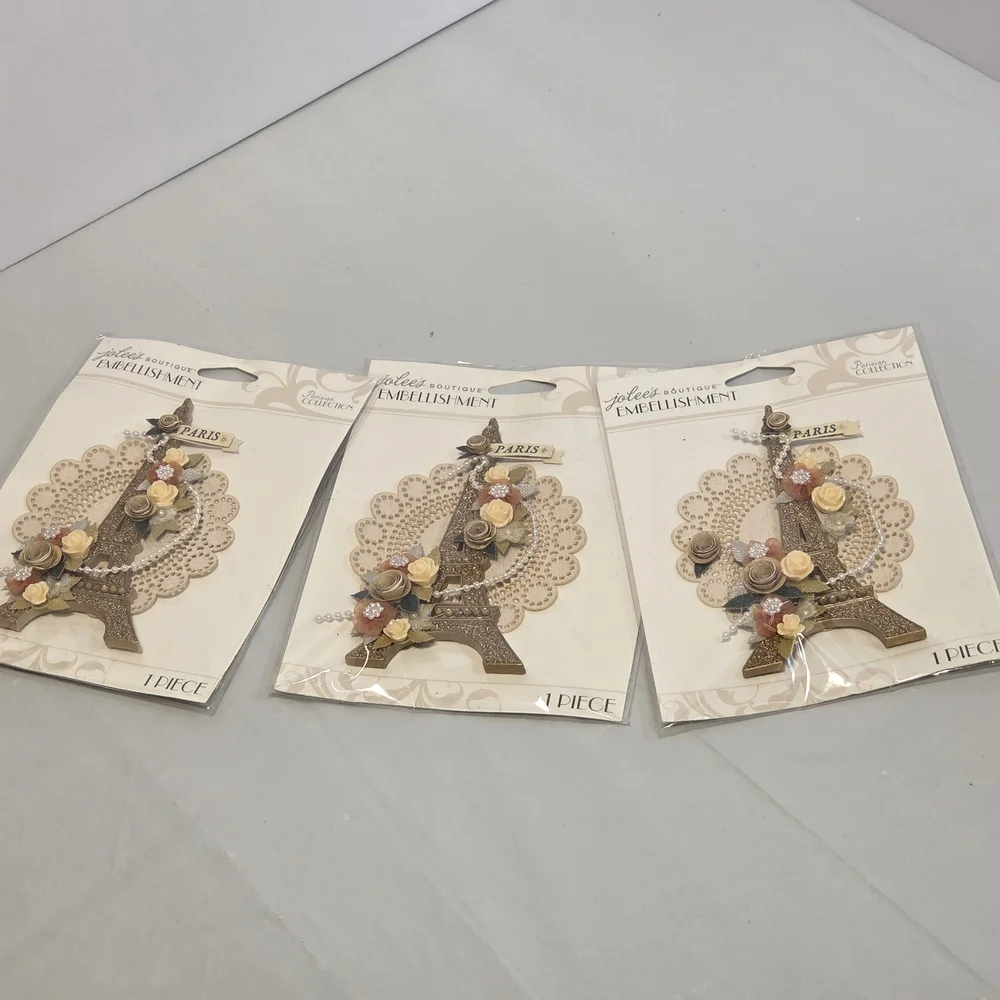 Floral Embellishment Set - Brown and Pink